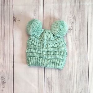 C.C. Beanies Girls Newborn - 9 Months Double Pom Beanie Hat
